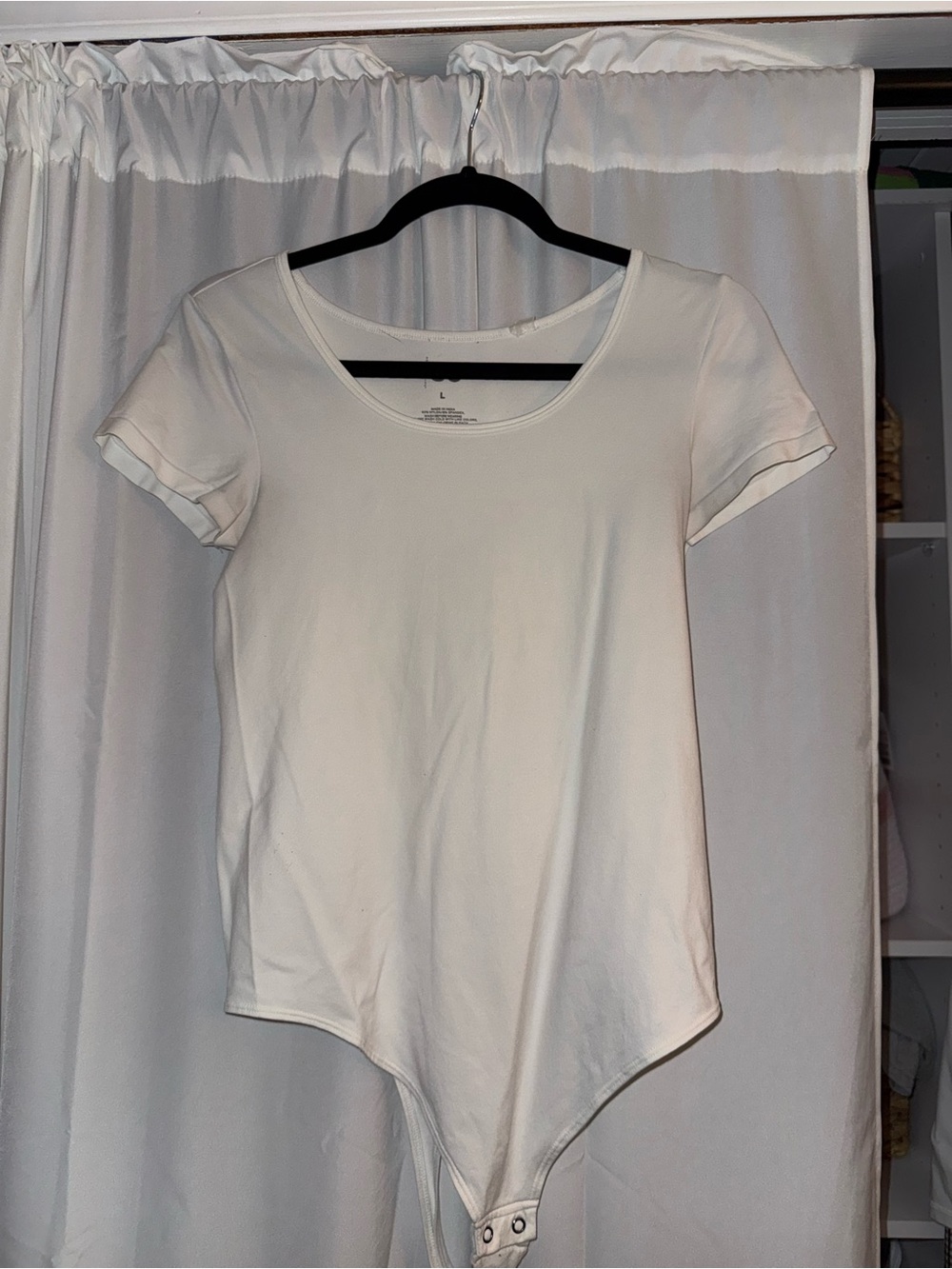 Soho White Scoop Neck Short-Sleeve Bodysuit